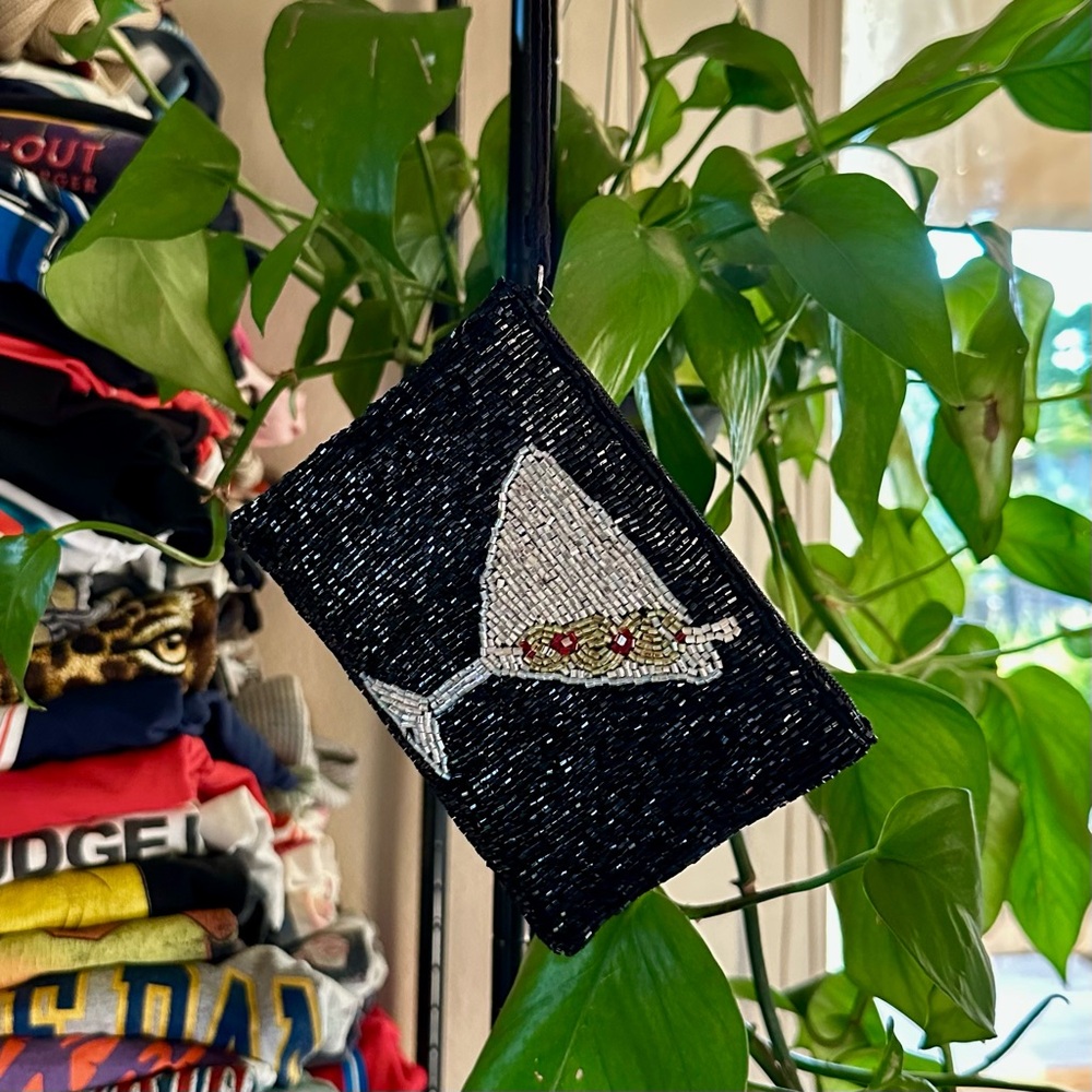 Vintage Liz Claiborne Beaded Cocktail Coin Purse 🍸🖤